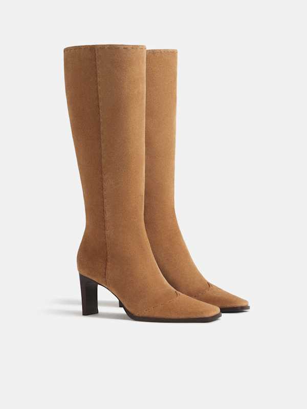 Claudette Knee Boot - Western Sandstorm Suede