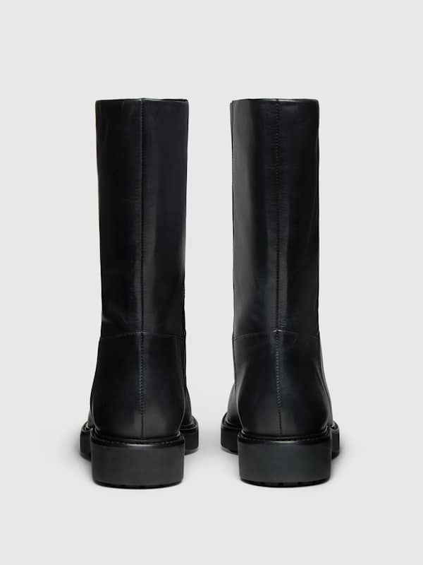 Dorinda Mid Shaft Boot - Black Leather