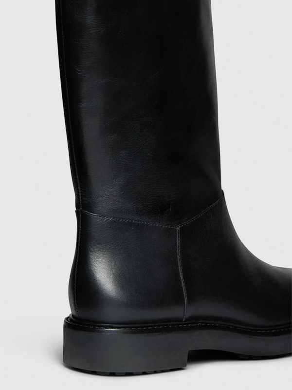 Dorinda Mid Shaft Boot - Black Leather