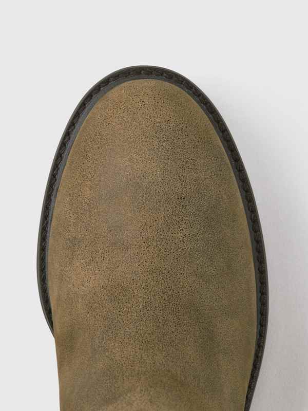 Dorinda Mid Shaft Boot - Distressed Olive Leather