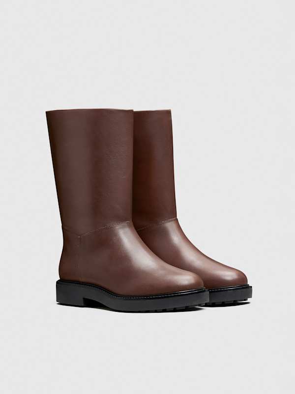 Dorinda Mid Shaft Boot - Oak Leather
