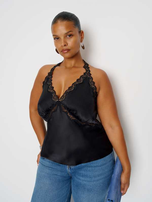Monica Silk Top Es - Black