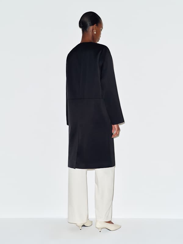 Stella Satin Coat - Black
