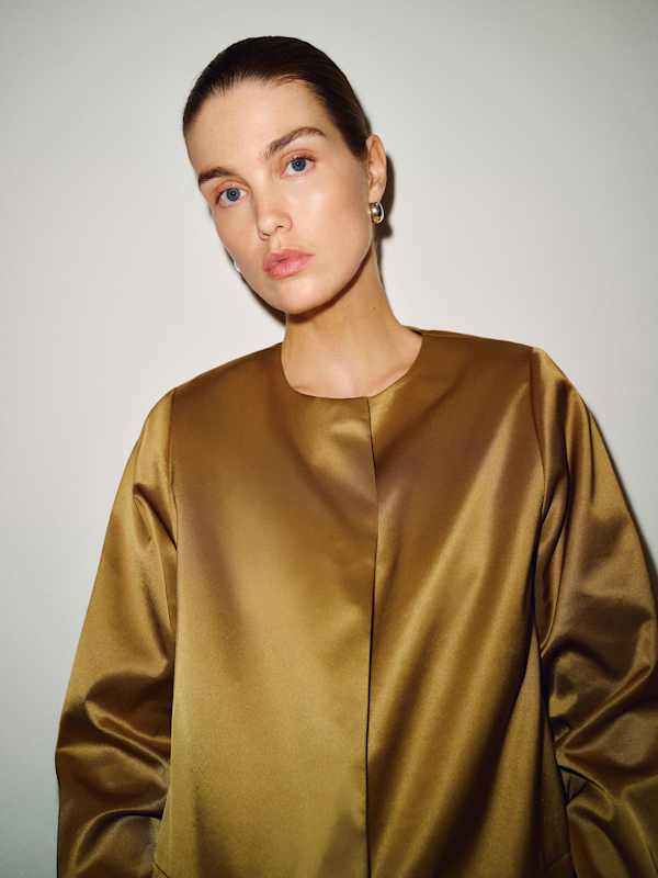 Stella Satin Coat - Citrine