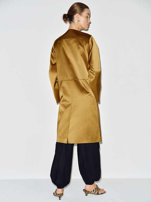 Stella Satin Coat - Citrine