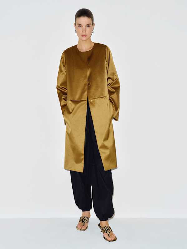 Stella Satin Coat - Citrine