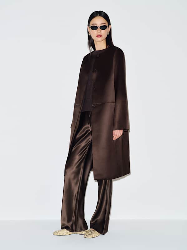 Stella Satin Coat - Mole