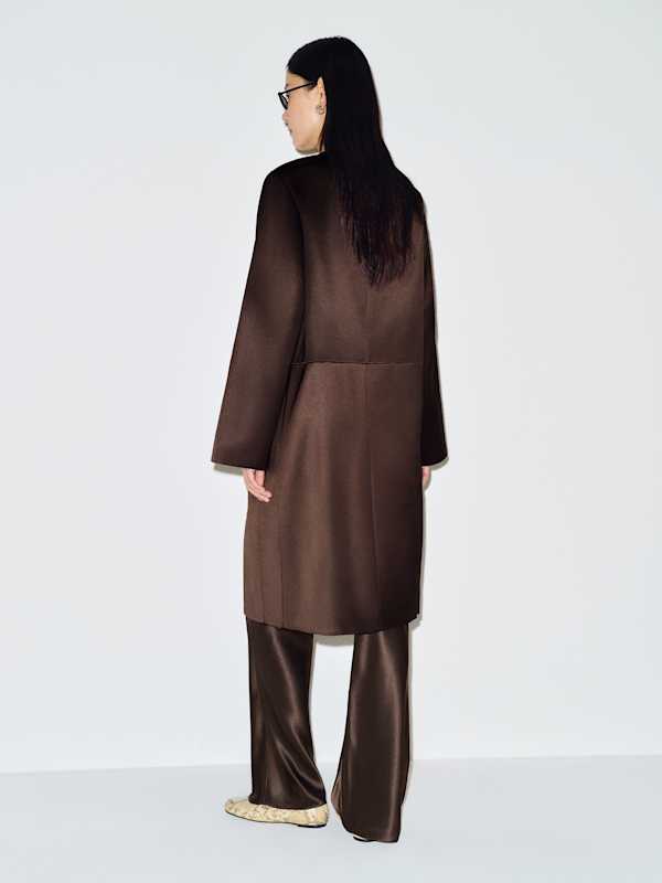Stella Satin Coat - Mole