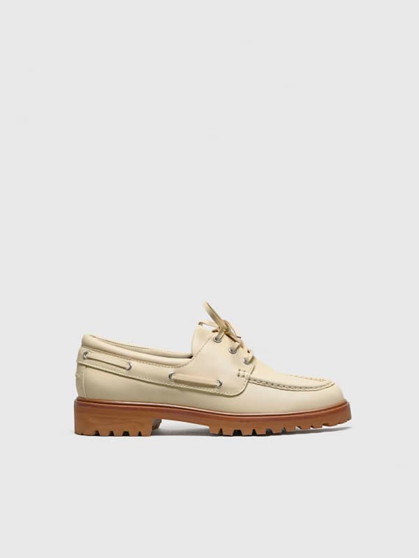 Oakland Boat Loafer - Cream Puff Leather