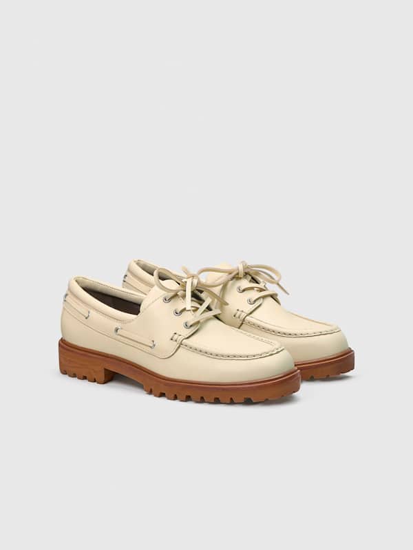 Oakland Boat Loafer - Cream Puff Leather