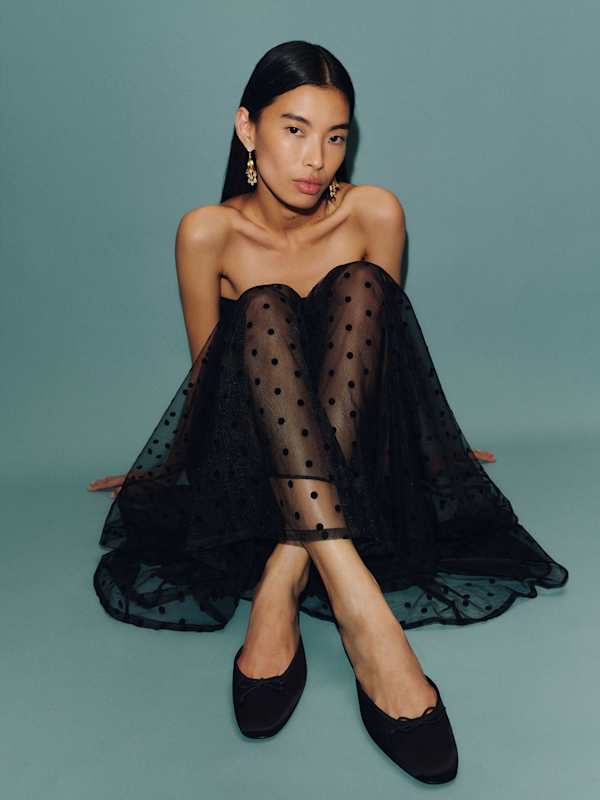 Tilda Heeled Mule - Black Satin