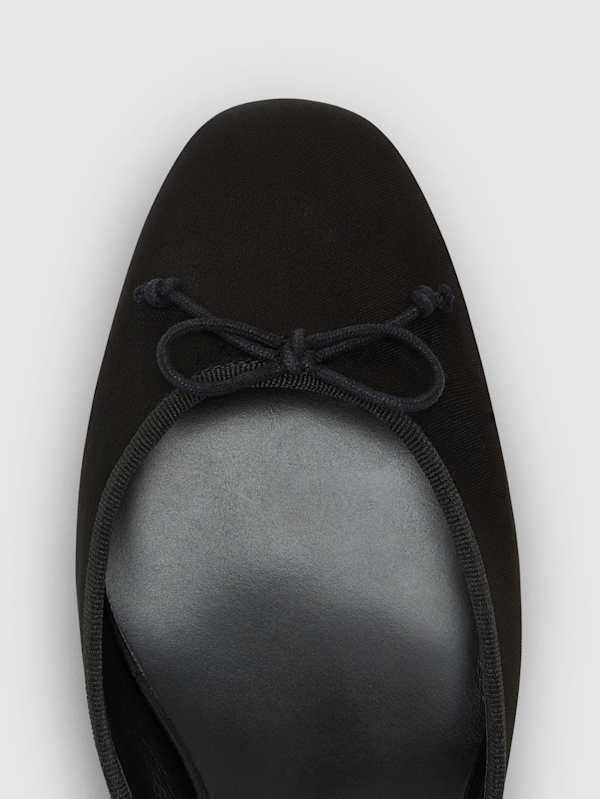 Tilda Heeled Mule - Black Satin