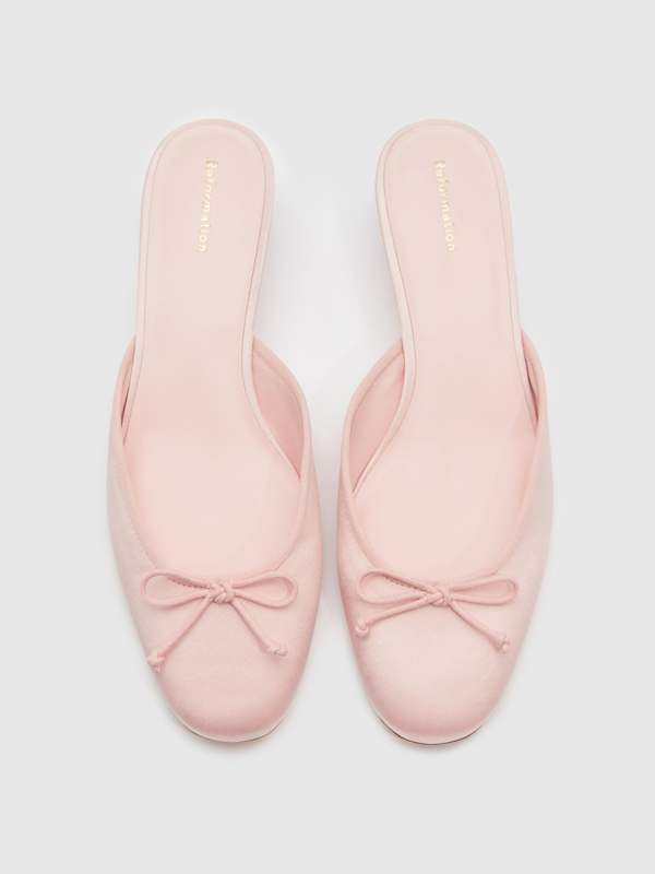 Tilda Heeled Mule - Rosewater Satin