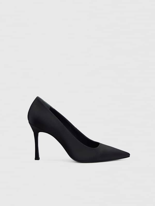 Joelle Heeled Pump - Black Satin