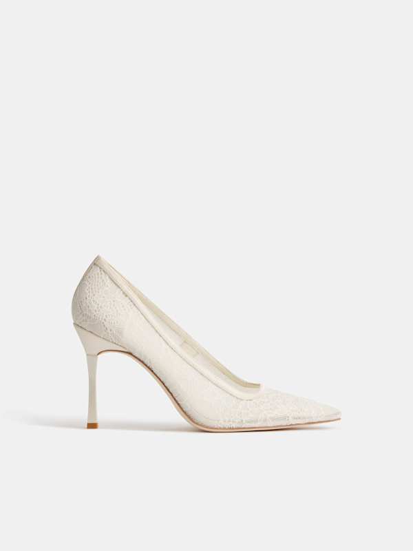 Joelle Heeled Pump - Ivory Lace