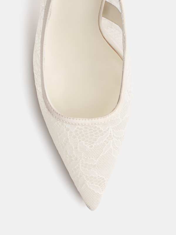 Joelle Heeled Pump - Ivory Lace