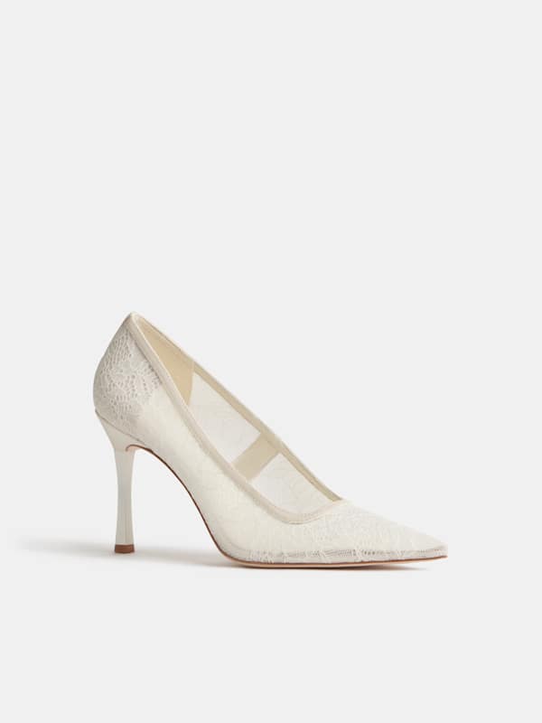 Joelle Heeled Pump - Ivory Lace