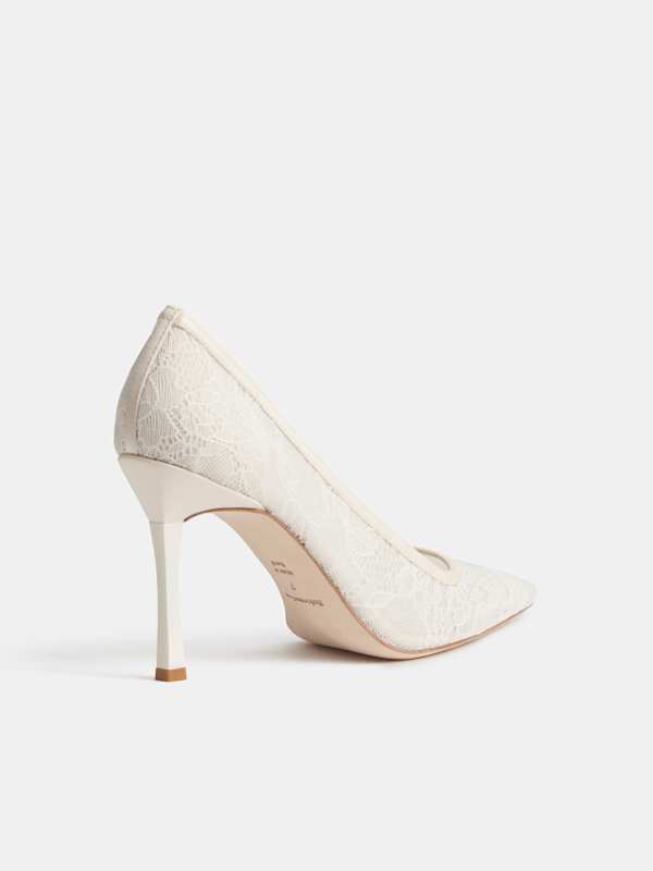 Joelle Heeled Pump - Ivory Lace