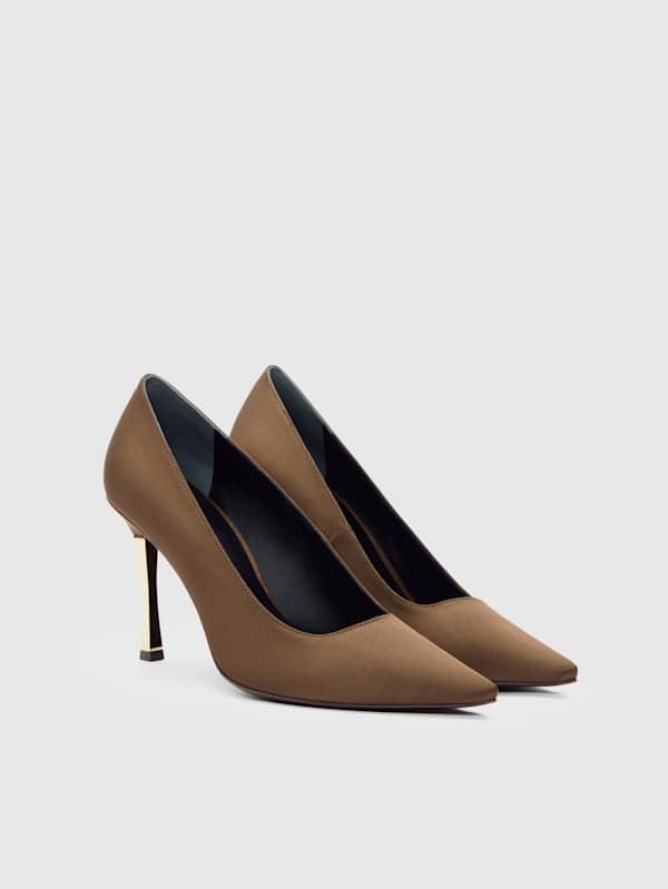 Joelle Heeled Pump - Pinecone Satin