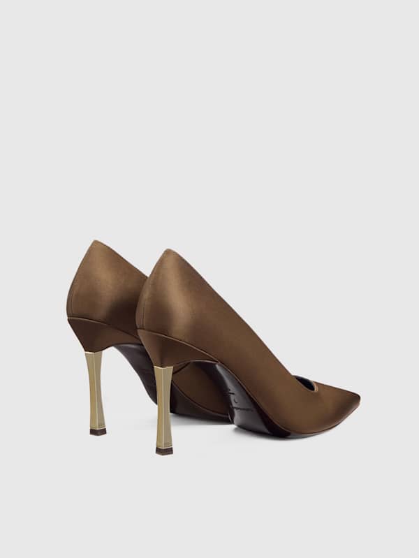 Joelle Heeled Pump - Pinecone Satin