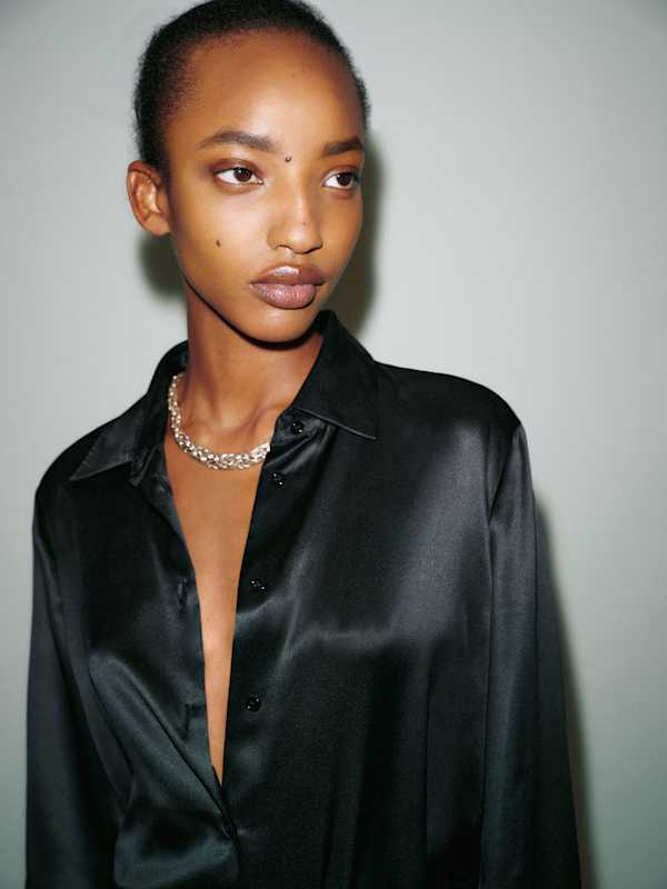 Alfie Relaxed Silk Shirt - Black