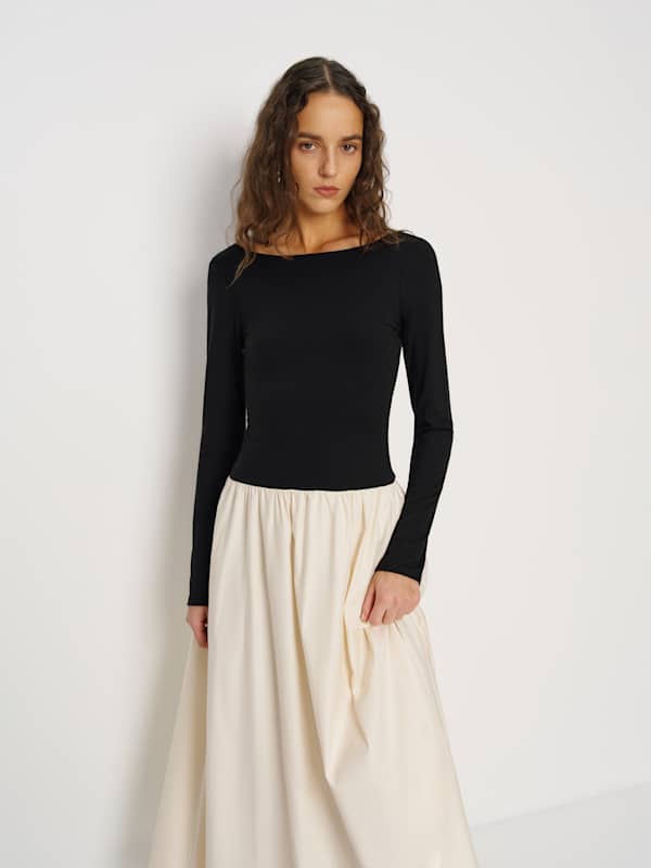 Abel Knit Dress - Black And Sugar
