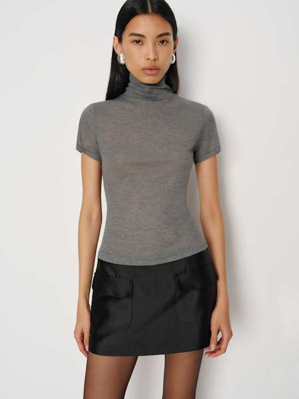 Coreen Knit Top - Charcoal