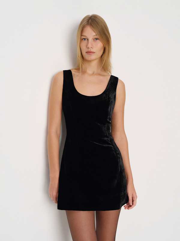 Franceska Velvet Dress - Black