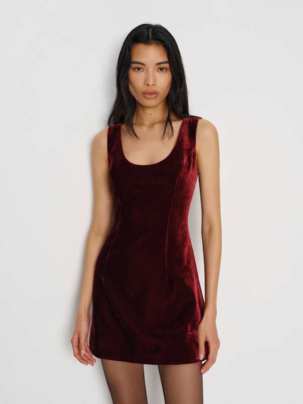 Franceska Velvet Dress - Chianti