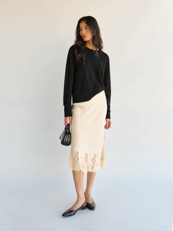 Nikki Cashmere Crew - Black