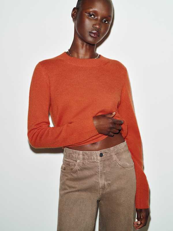 Nikki Cashmere Crew - Chili Mango