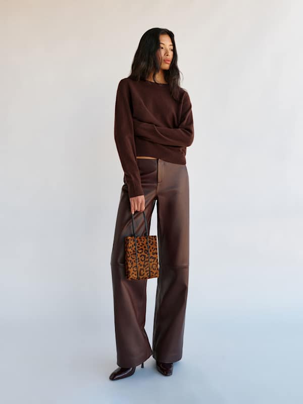 Nikki Cashmere Crew - Mahogany