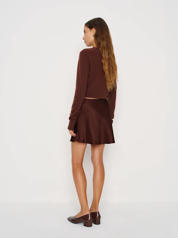 Brandy Silk Skirt - Mahogany