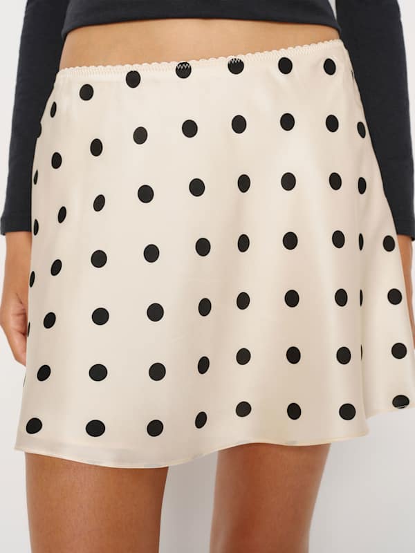 Brandy Silk Skirt - Sundae Dot