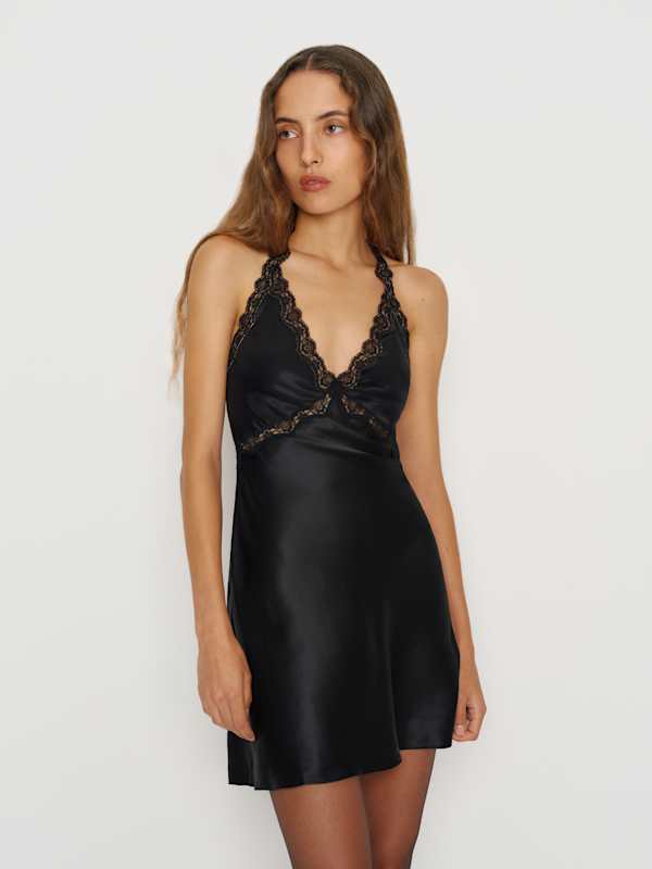 Monica Silk Dress - Black