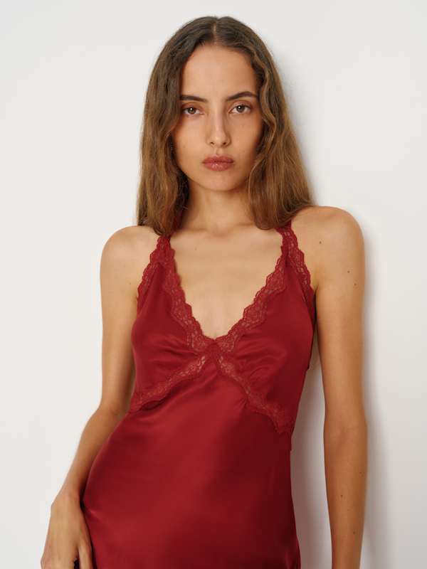 Monica Silk Dress - Sangre