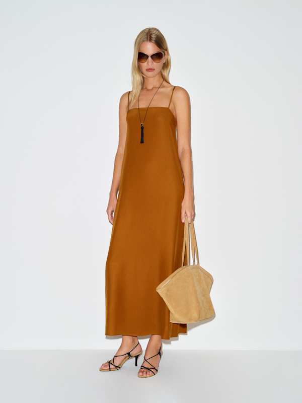 Glenna Silk Dress - Copper