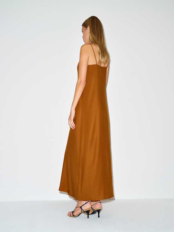 Glenna Silk Dress - Copper
