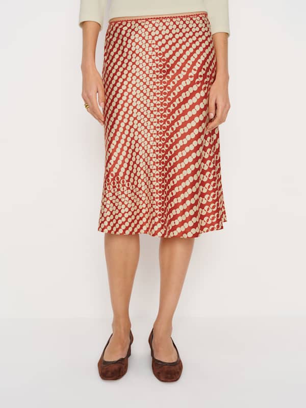 Layla Silk Knee Length Skirt - Mambo