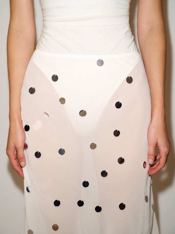 Jupe longueur genou Layla - Ivory Embellished