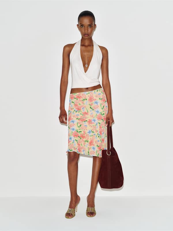 Layla Knee Length Skirt - Spring Fling