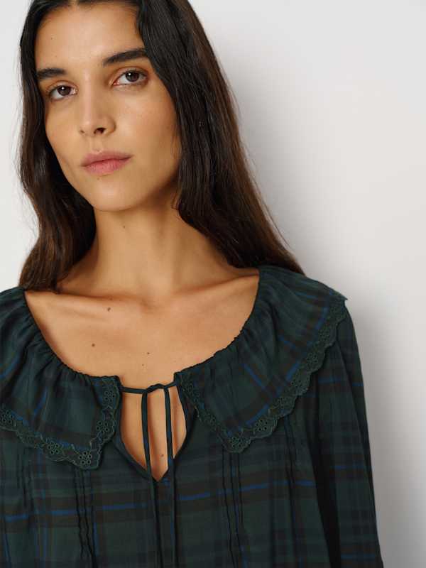 Madeline Sleep Dress - Forest Plaid