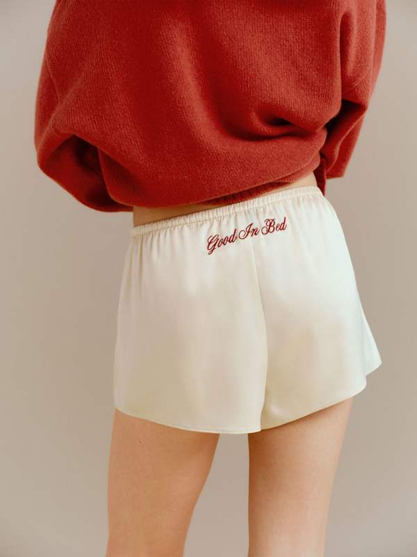 Gracie Satin Pajama Short - Ivory