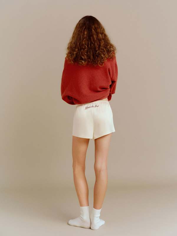 Gracie Satin Pajama Short - Ivory