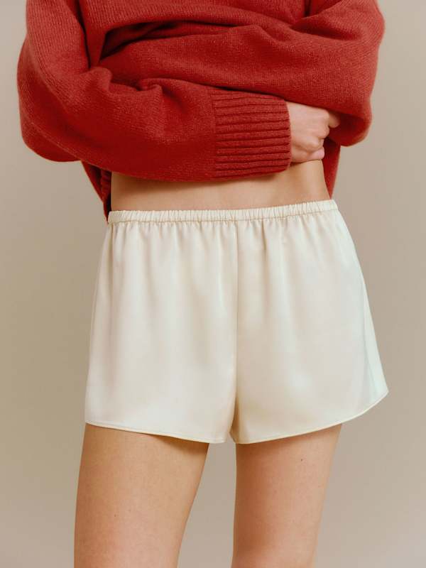 Gracie Satin Pajama Short - Ivory