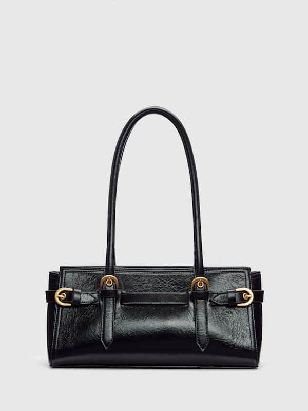 Beatrice Shoulder Bag - Black Leather