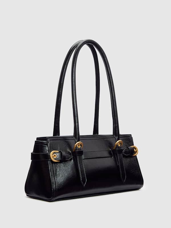Beatrice Shoulder Bag - Black Leather
