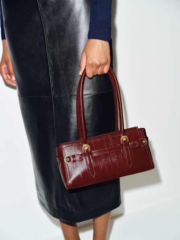 Beatrice Shoulder Bag - Oxblood Eel