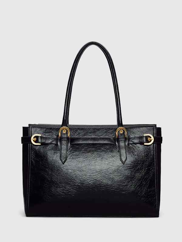 Beatrice Tote Bag - Black Leather