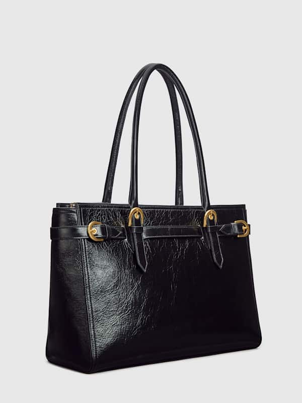 Beatrice Tote Bag - Black Leather